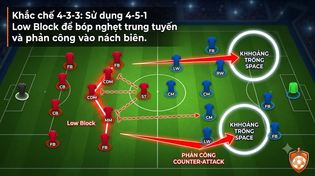 Sơ đồ chiến thuật 4-3-3: Cấu trúc, Nguyên tắc vận hành và Cách khắc chế