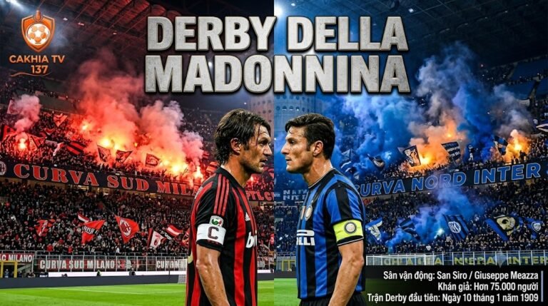 Bầu không khí rực lửa tại trận Derby della Madonnina giữa AC Milan và Inter Milan trên sân San Siro.
